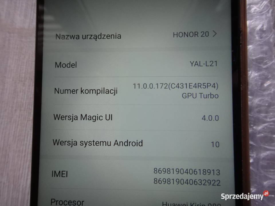 Honor 20 YALL21 1286GB małopolskie Kraków