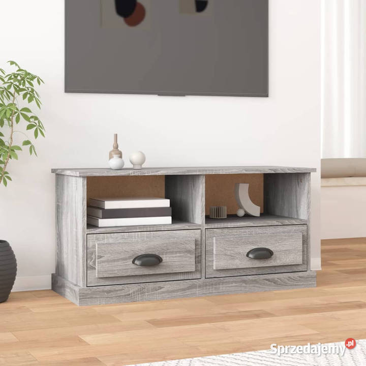 Szafka pod TV szary dąb sonoma 93x355x45 Szafki Warszawa