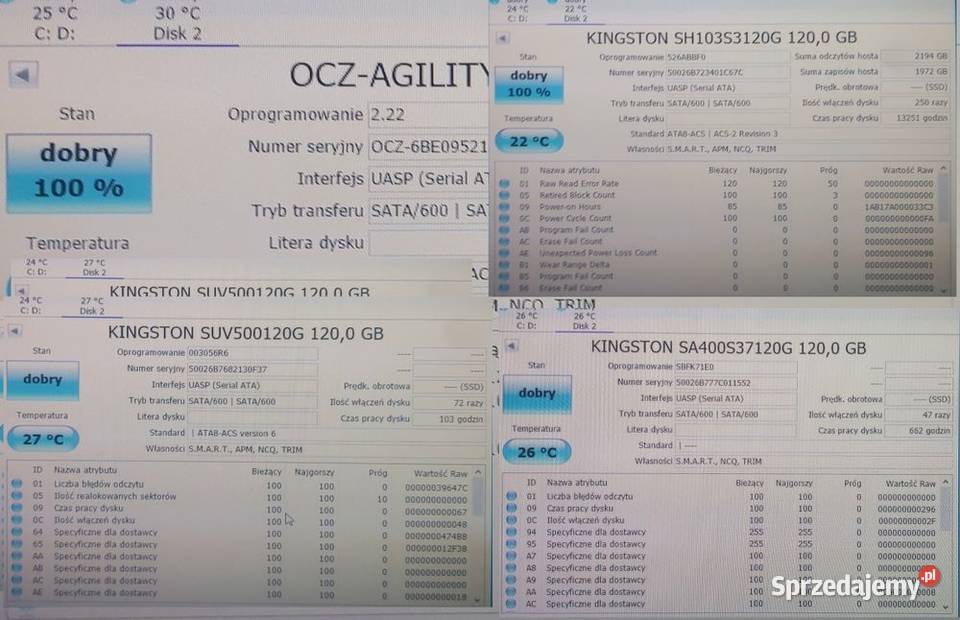 Dyski SSD 120 GB HDD 1TB500 GB wielkopolskie Przygodziczki