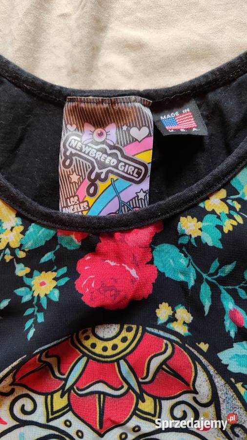 Bluzka Sugar skull czaszka meksyk punk gotyk r M kolorowy Gdańsk sprzedam