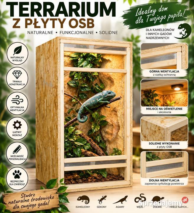 Terrarium z płyty OSB pionowe 60x60x120 wielkopolskie sprzedam