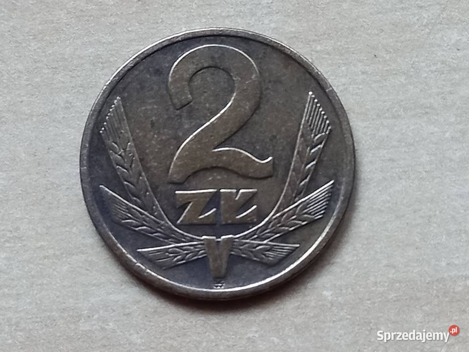 Moneta 2 1977 brak znaku mennicy Bukownica