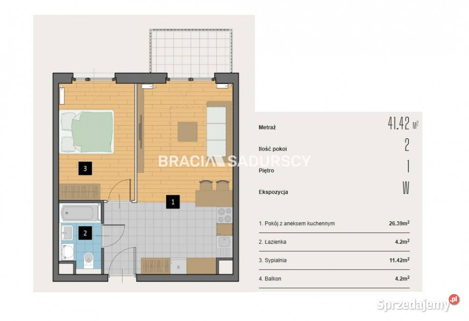 Mieszkanie sprzedam 4142m2 2pok Kraków Aleja