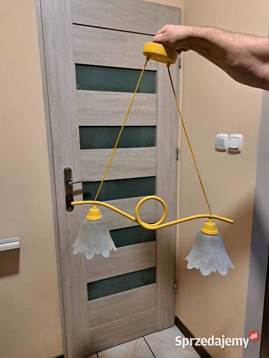 Żyrandol lampa sufitowa na dwa klosze kujawsko-pomorskie Złotniki Kujawskie