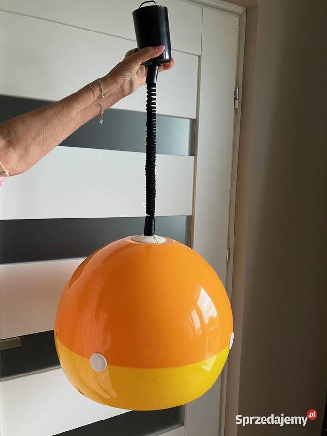 Rzadka pomarańczowa polska lampa Polam Meos PRL podkarpackie Nisko