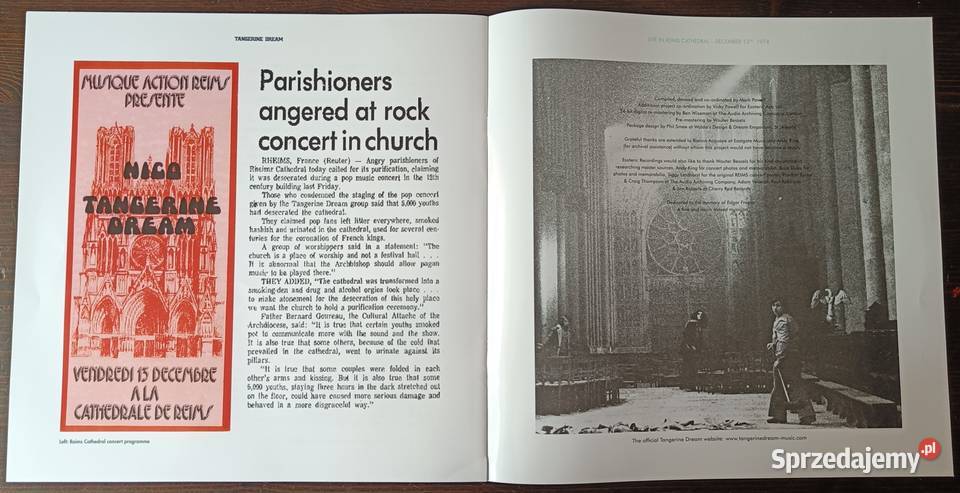 Tangerine Dream Live In Reims Cathedral December płyta winylowa Brwinów sprzedam