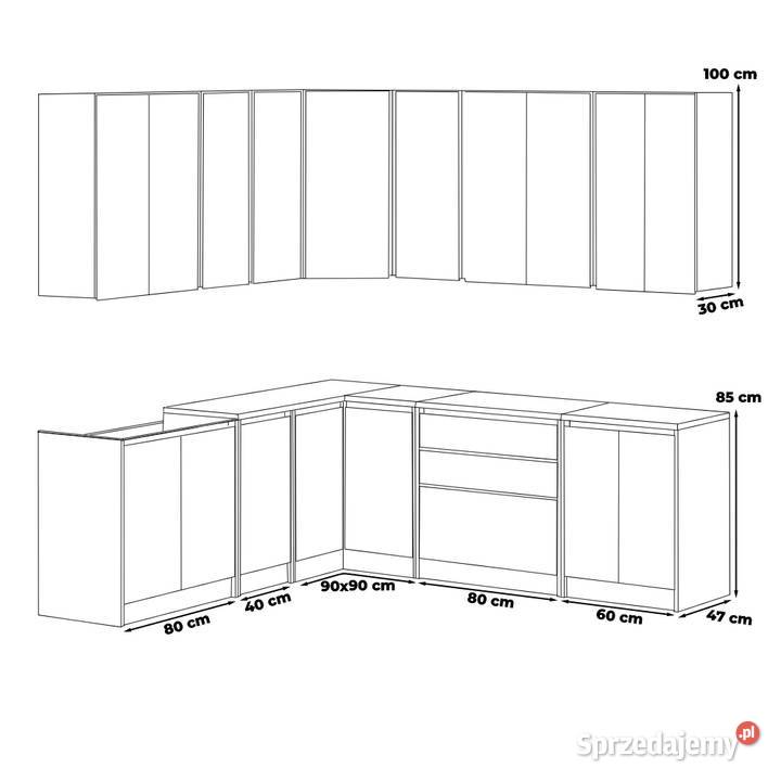 Meble Kuchenne Narożne Modułowe Zestaw Bella 440cm Elbląg sprzedam