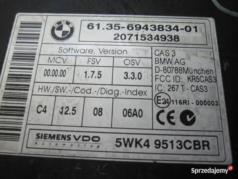 BMW E81 E87 LIFT 07r moduł komfortu 6943834 Komputery