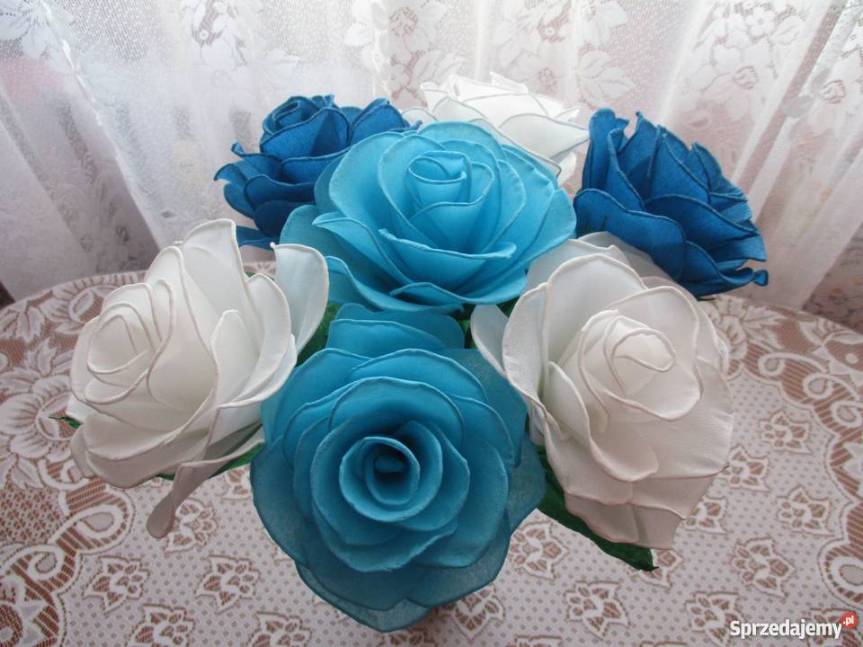 Bukiet 7 róż rękodzieło na prezent ślub imieniny dolnośląskie Wrocław
