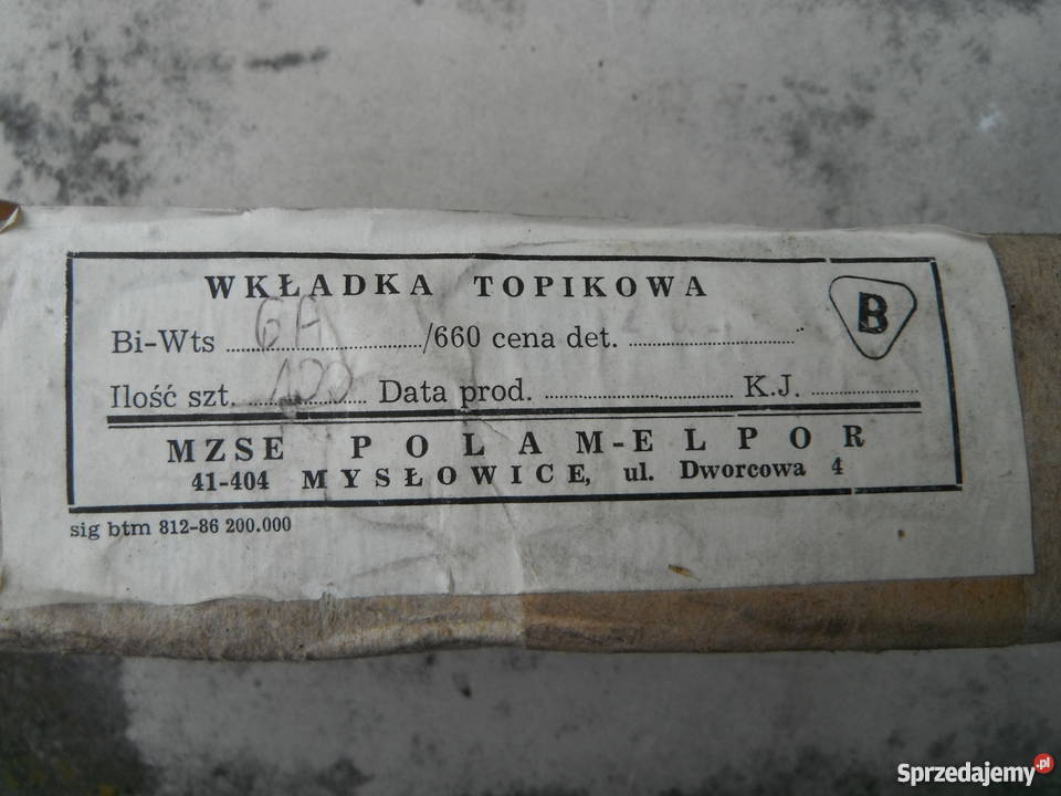 Wkładka topikowa BiWts 6A660 Elpor Nowe Części i akcesoria mazowieckie