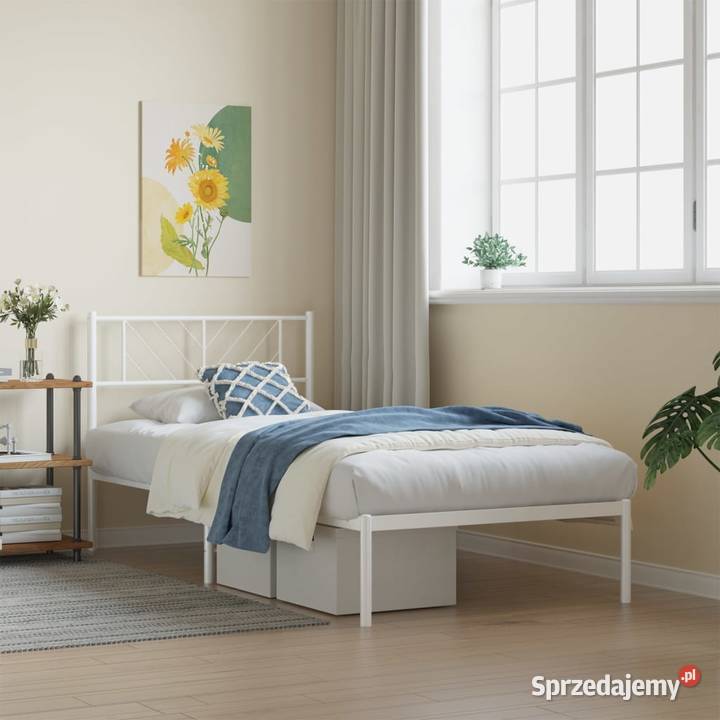 vidaXL Metalowa rama łóżka z wezgłowiem Warszawa