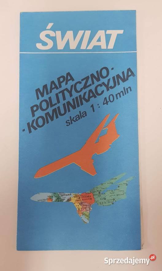 Świat Mapa Polityczno Komunikacyjna 1983 Zielona Góra sprzedam