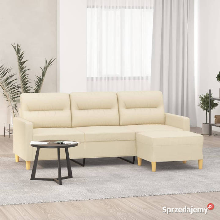 Sofa 3osobowa kremowa 180 tapicerowana tkaniną mazowieckie Warszawa
