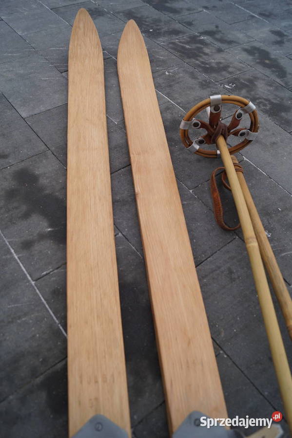 Stare narty jesionowo hikorowe 190 kijki