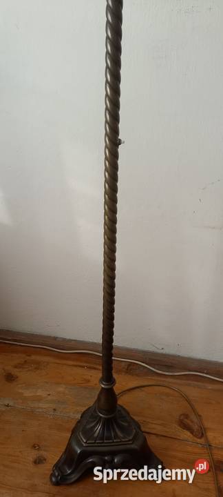 Stara mosiężna lampa z ruchomym ramieniem Klosz Skierniewice