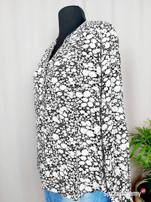 Bluzka damska koszulowa w kwiaty długi rękaw Bluzki i koszule Złoczew