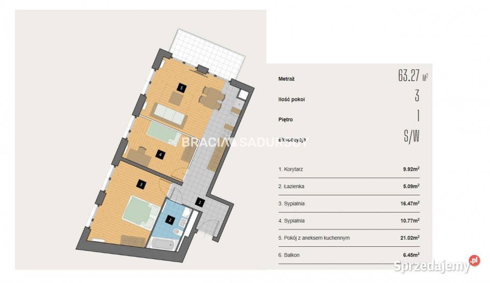 sprzedaży mieszkania 6327m2 3 pok Kraków Aleja małopolskie