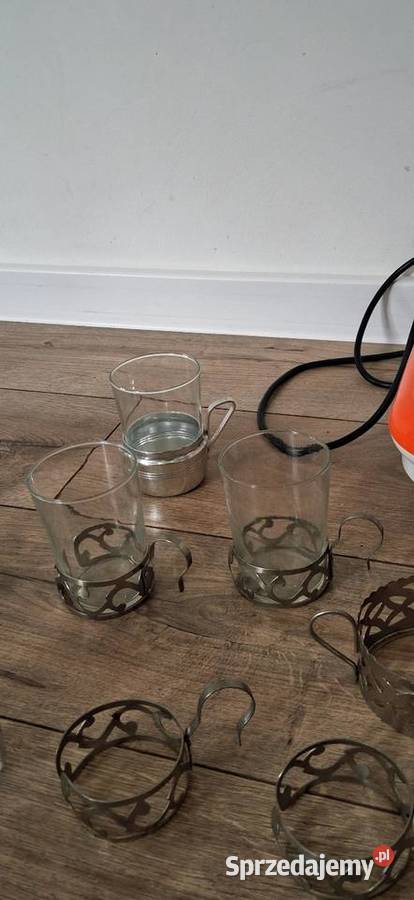 Szklanki z koszykami z czasów PRL Sulejów sprzedam
