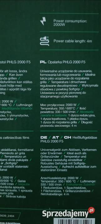 PARKSIDE Opalarka 2000 W PHLG 2000 F5 NOWA Ełk sprzedam