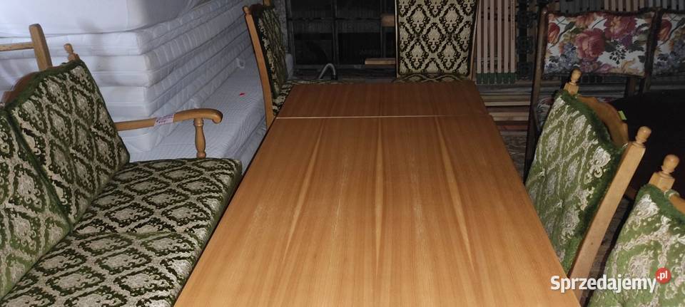 Stół dębowy z ławką krzesłami kuchenny 76cm Komplety mebli kujawsko-pomorskie Sypniewo