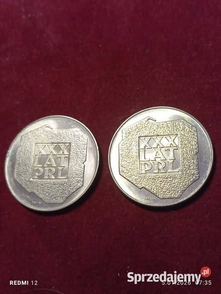 2 monety XXX lat PRL 200 mapki Srebro Warszawa