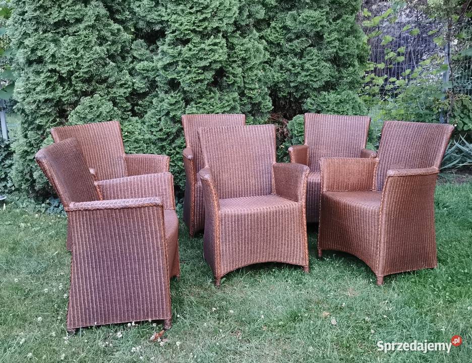 Krzesła do jadalni na taras Lloyd Loom RATTAN 6 Łask sprzedam
