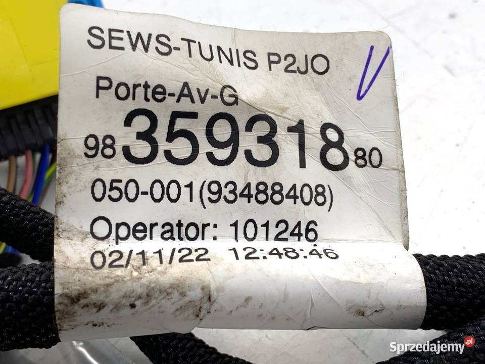 WIĄZKA DRZWI PRZÓD LEWY OPEL CORSA F 9835931880