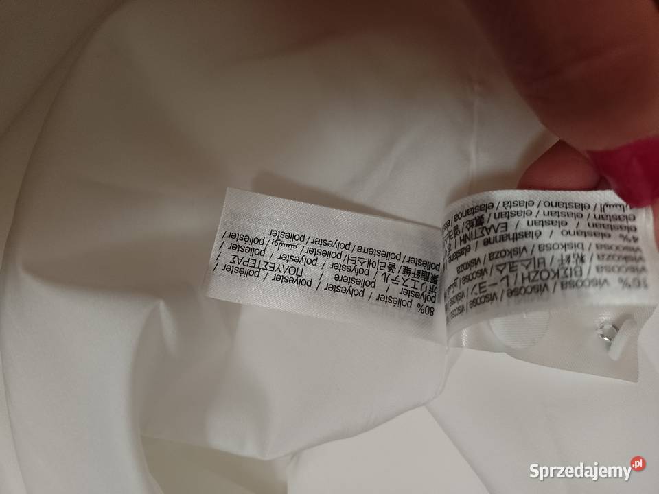 40L Bershka Długa biała kamizelka garniturowa z Bez wzoru Kraków