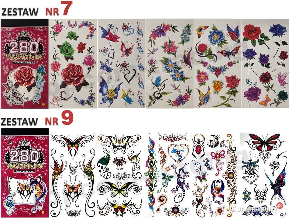 Zestaw Tatuaży Tatuaże Tymczasowe Zmywalne niebieski Mogilany