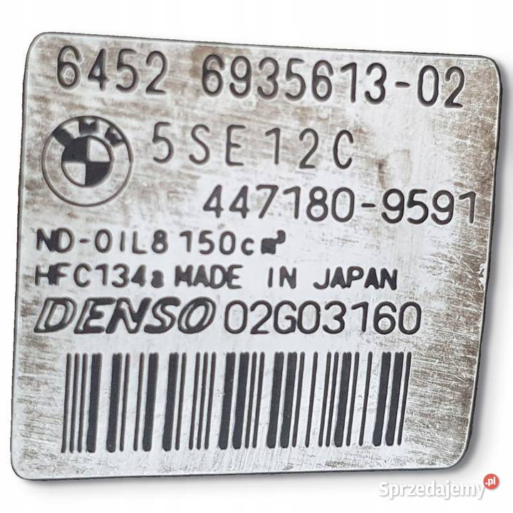 SPRĘŻARKA KLIMATYZACJI BMW E87 E90 20 D 6935613 osobowe Chełm