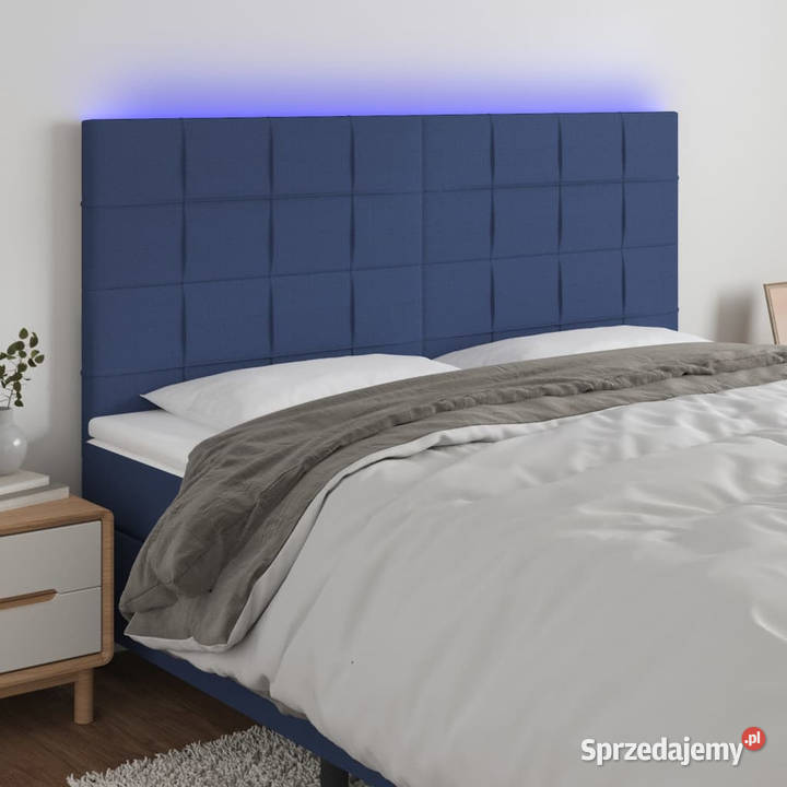 Zagłówek do łóżka z LED niebieski 180x5x118128 Warszawa