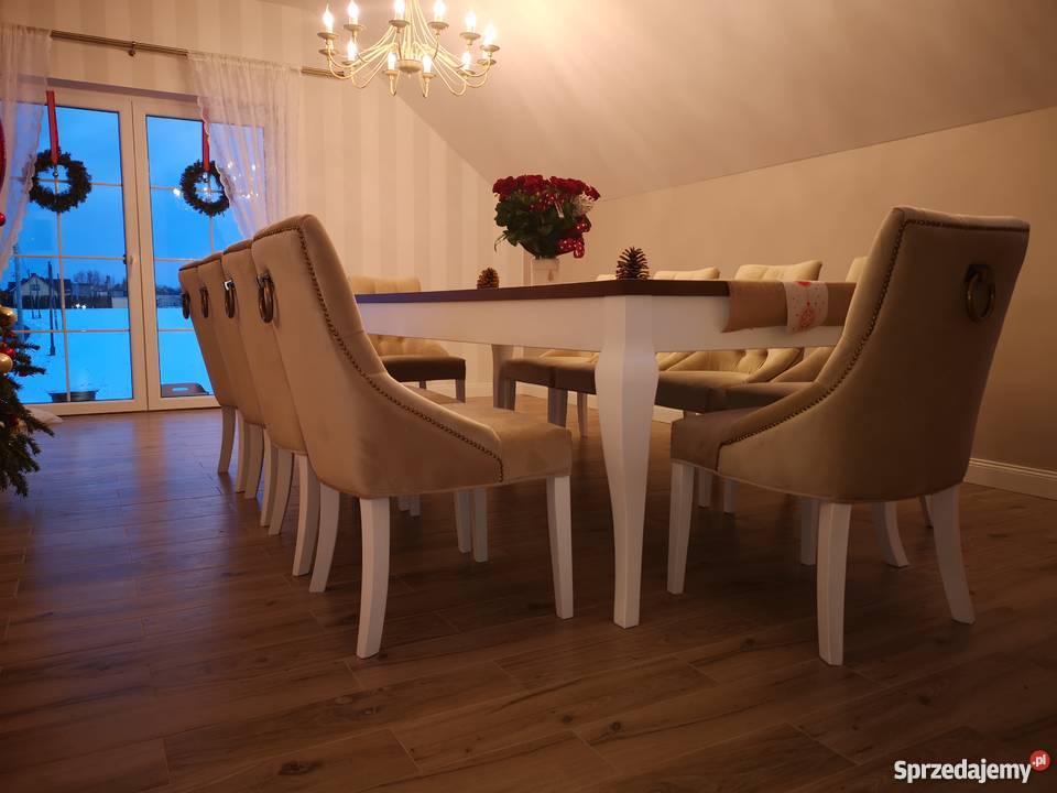 Krzesło z kołatką pinezki tapicerowane pikowane Szczecin