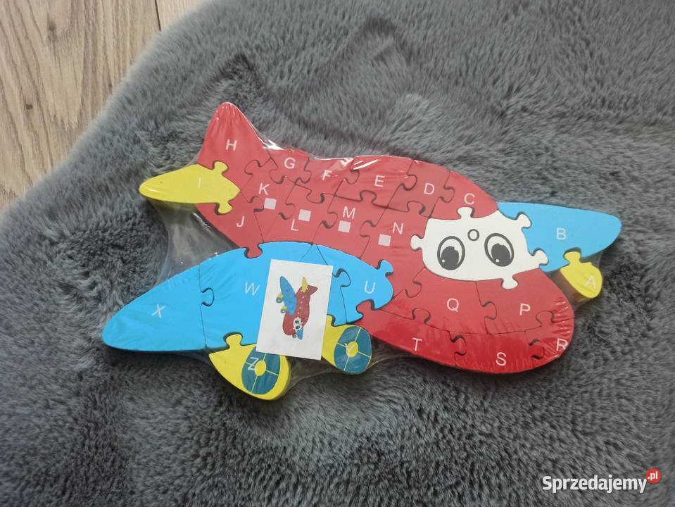 Nowe puzzle drewniane samolot 60 sztuk nauka Warszawa
