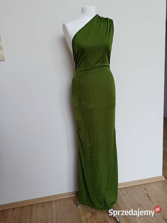 Zielona połyskująca sukienka maxi SHEIN z zielony Gdynia