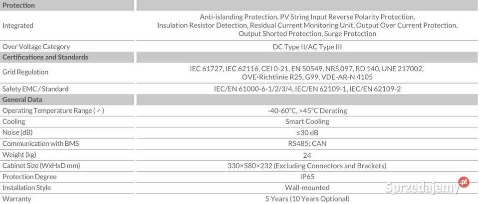 DEYE Falownik hybrydowy 8kW SG05LP1 1fazowy