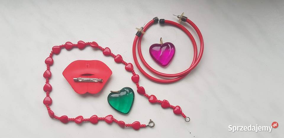 Korale kolczyki broszka