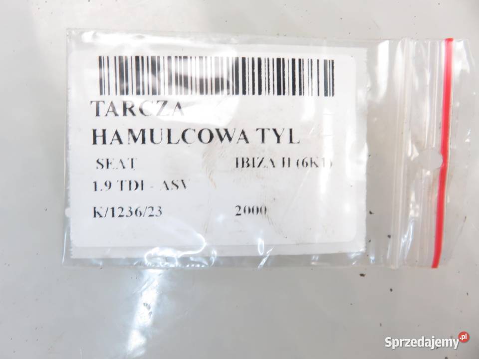 TARCZA HAMULCOWA TYŁ SEAT IBIZA II