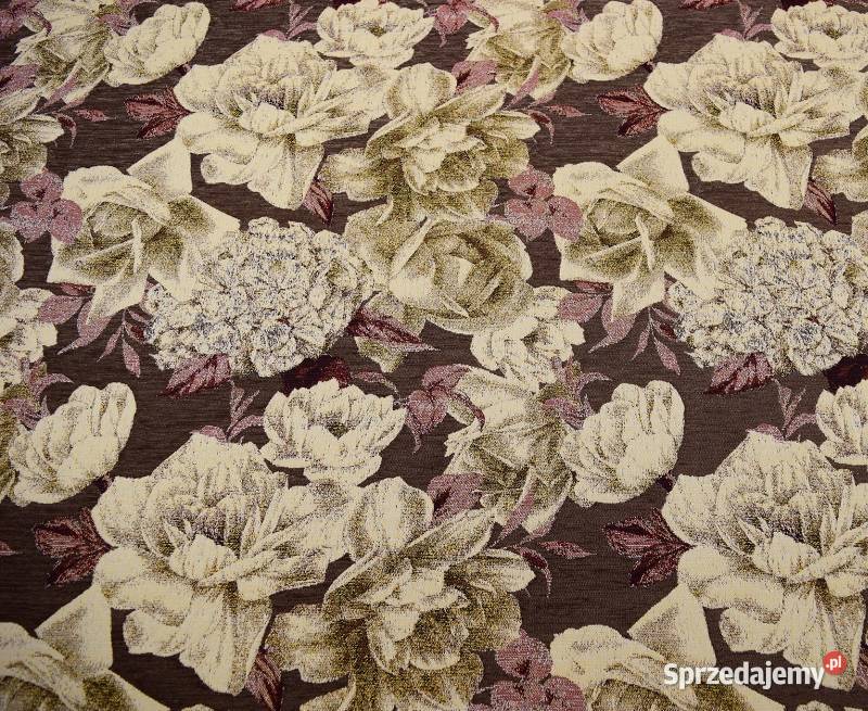 Flores tkanina tapicerska z pięknym wzorem róż Warszawa