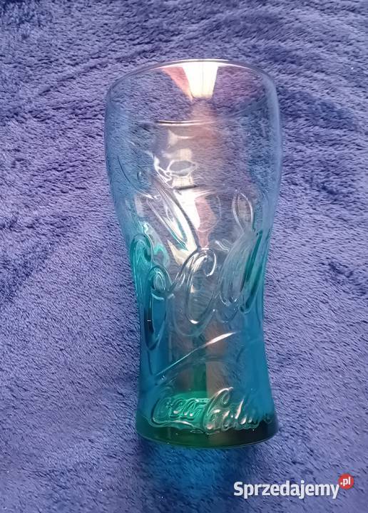 Turkusowa kolekcjonerska szklanka Coca Cola 025 Porcelana i szkło Koźminek