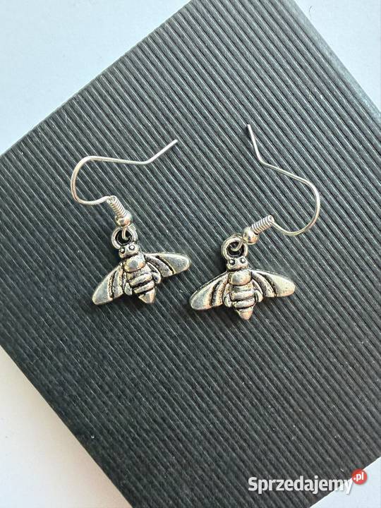 Kolczyki z metalu pszczółki Łomża