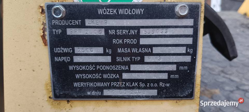 Wózek widłowy ZREMB Rzeszów