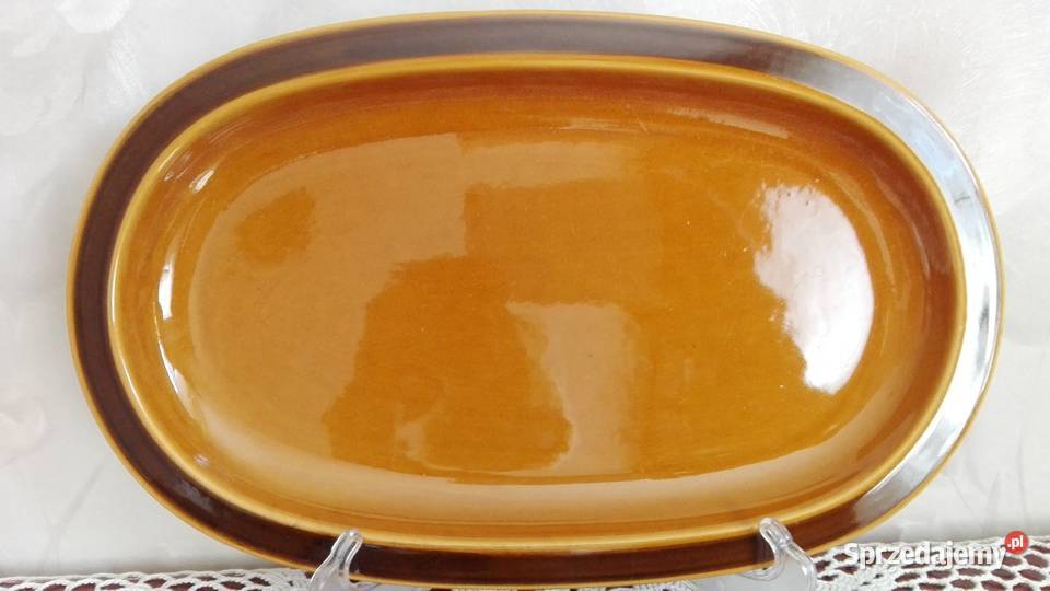 Półmisek duży porcelit DDR brązowy Białystok