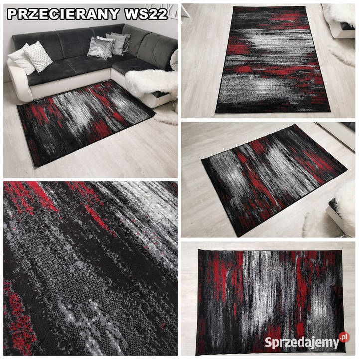 DYWAN 140X200 IDEA PRZECIERANY CZERWONY GĘSTY Białystok