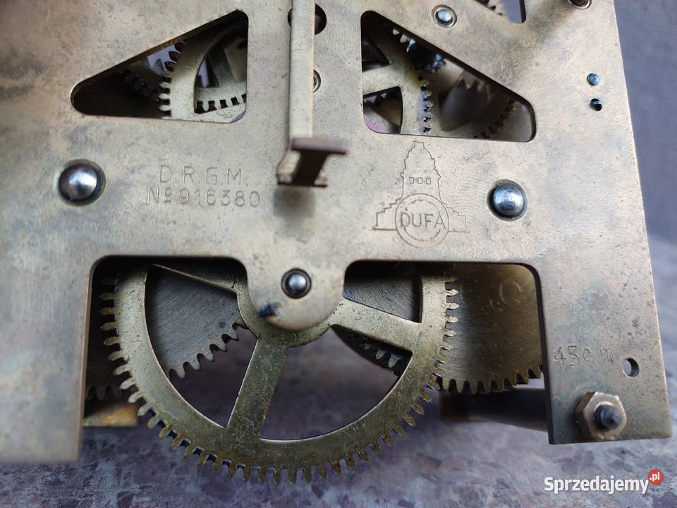 617 Mechanizm starego zegara ściennego Dufa Tczew