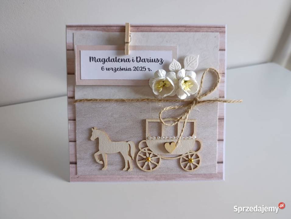 Personalizowana kartka ślubna ręcznie wykonana Łódź