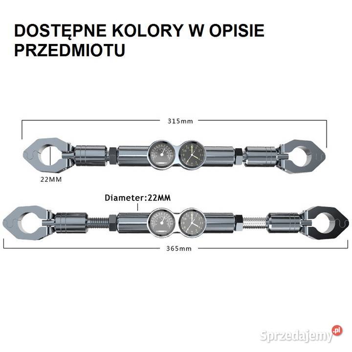 POPRZECZKA NA KIEROWNICĘ MOTOCYKLA ZEGAR CROSS Sosnowiec