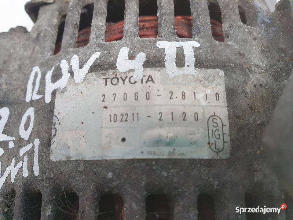 Toyota Rav IV II 4 20 VVTi ALTERNATOR 2706028110 osobowe Janów