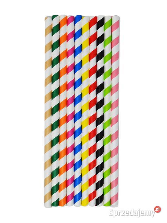 Słomki papierowe proste 21 8mm mix kolorów 250 świętokrzyskie Sandomierz