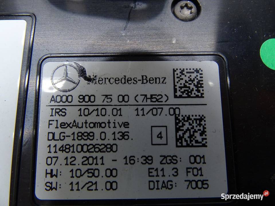 LAMPKA OŚWIETLENIE KABINY A0009007500 MERCEDES sprzedam