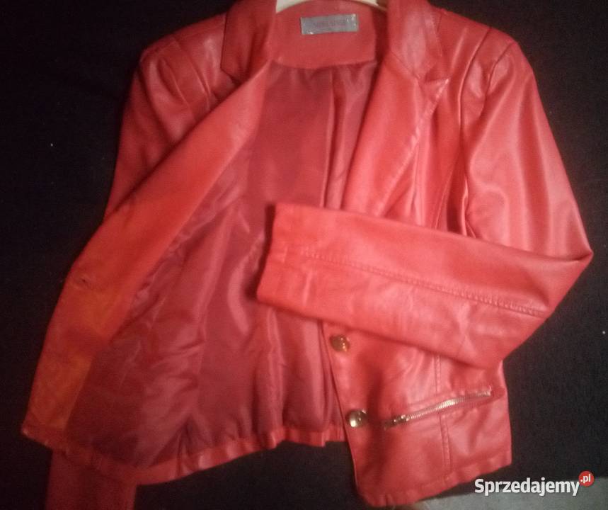 Kurtka żakiet skóropodobna koralowa łódzkie Łódź